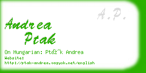 andrea ptak business card